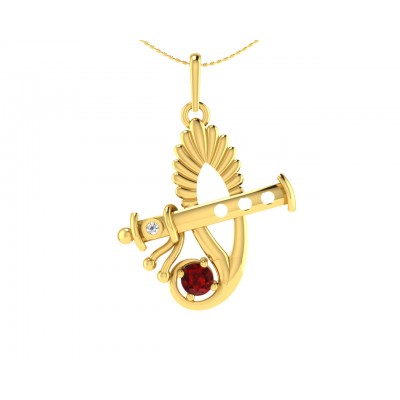 Sri Krishna Ethereal Gold pendant with diamonds